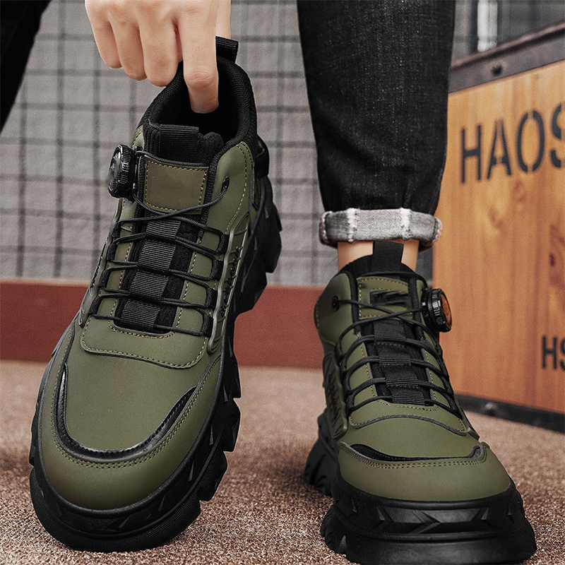Bottines homme rétro décontractées à semelle épaisse