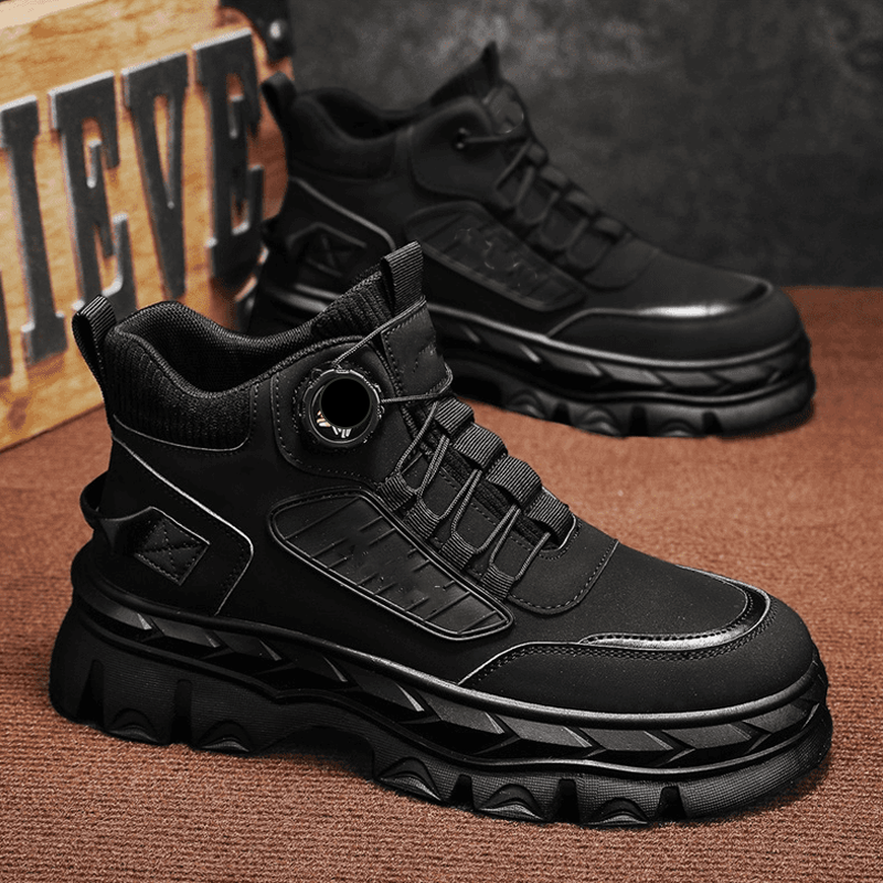 Bottines homme rétro décontractées à semelle épaisse