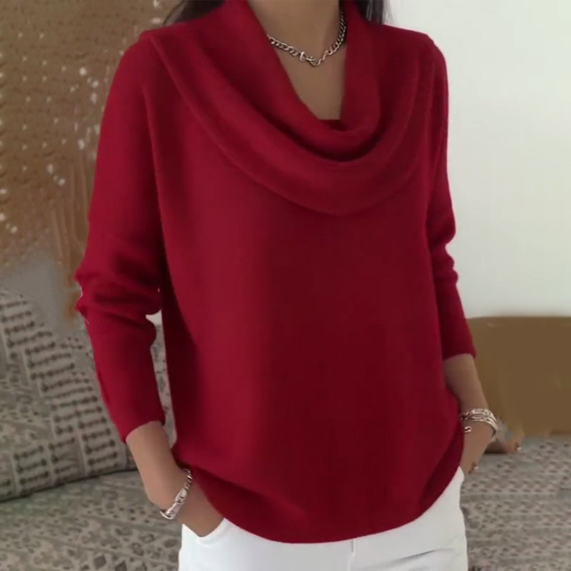 Pull élégant et confortable pour femme avec col bénitier