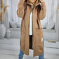Manteau long à capuche ample pour femme