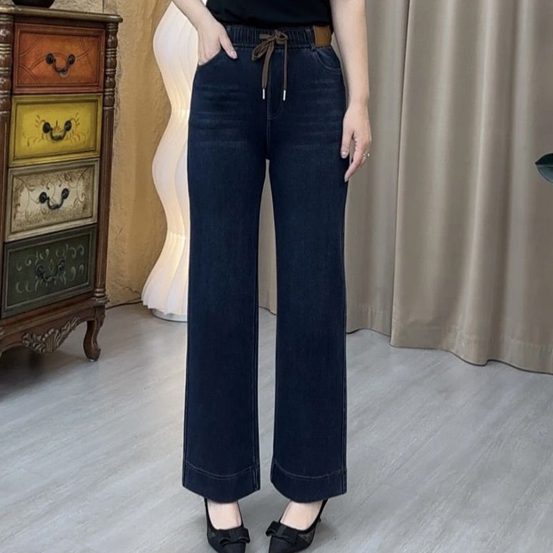 👖50% OFF LIMITÉ!✨Jean Droit Femme à Ceinture Élastique🌟Coupe Adjustable pour un Confort Parfait et Style Moderne🛍️