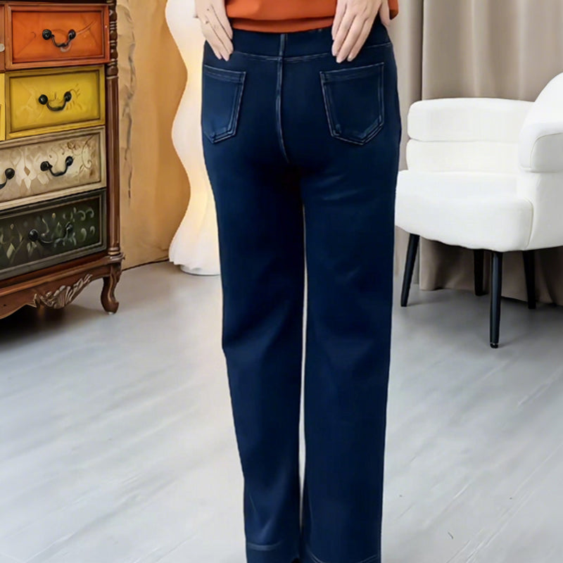 👖50% OFF LIMITÉ!✨Jean Droit Femme à Ceinture Élastique🌟Coupe Adjustable pour un Confort Parfait et Style Moderne🛍️