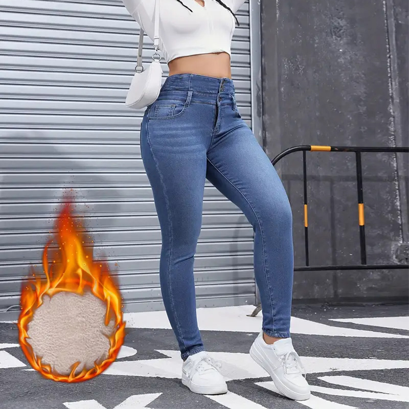 Jeans décontractés chauds pour femmes