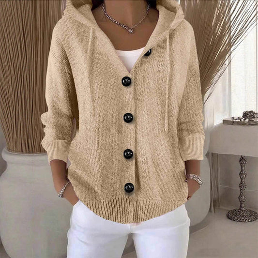 Cardigan à manches longues uni pour femmes