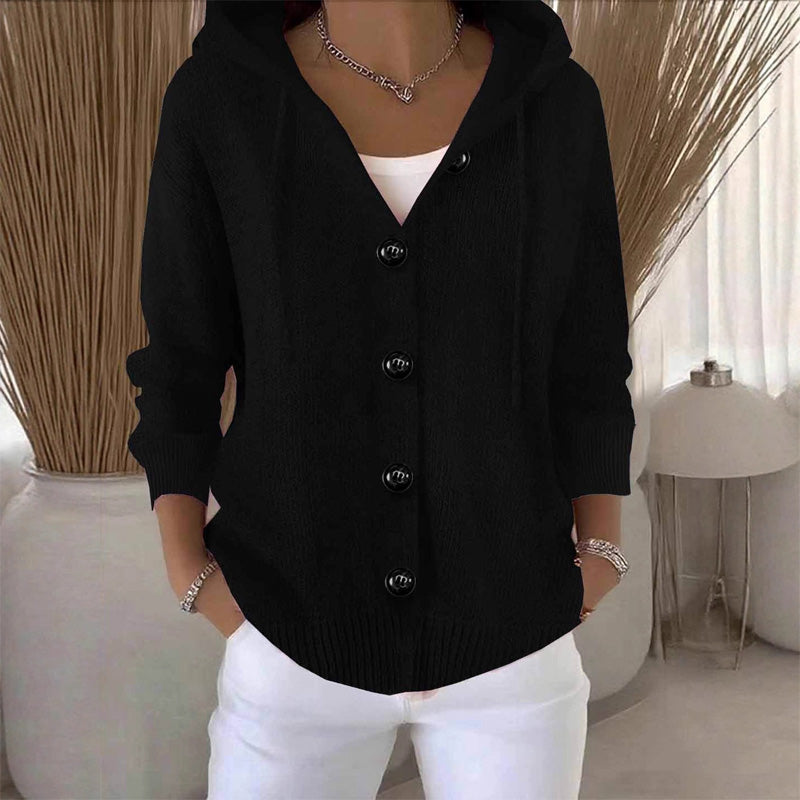 Cardigan à manches longues uni pour femmes