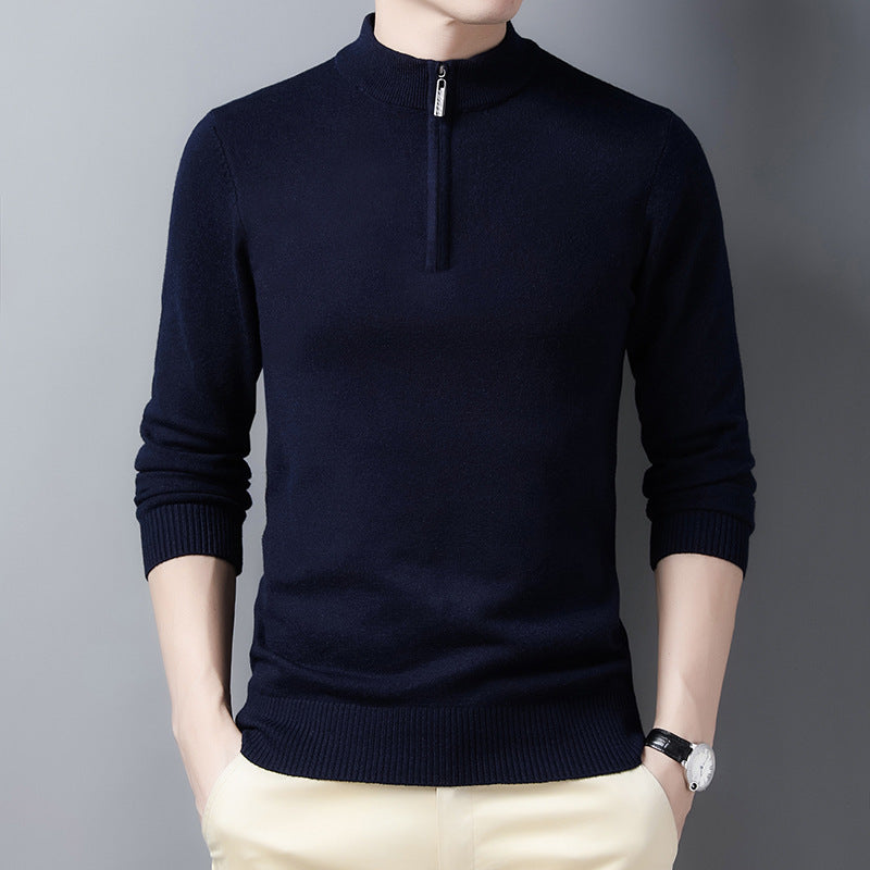 Pull en laine à col mi-haut pour homme