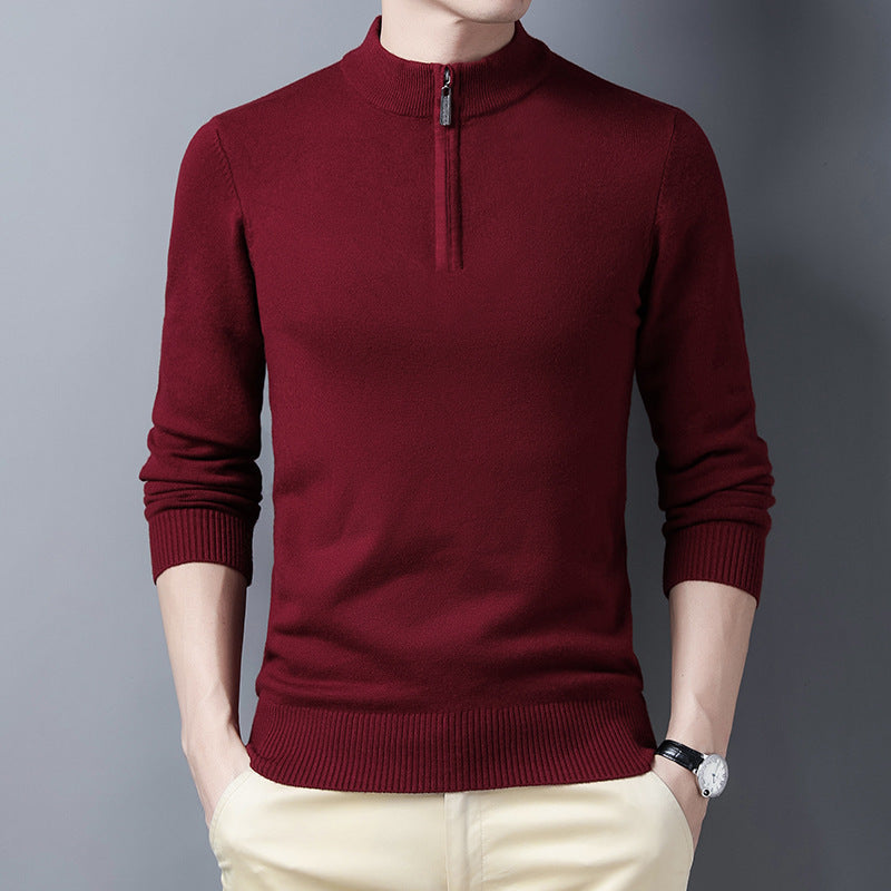 Pull en laine à col mi-haut pour homme