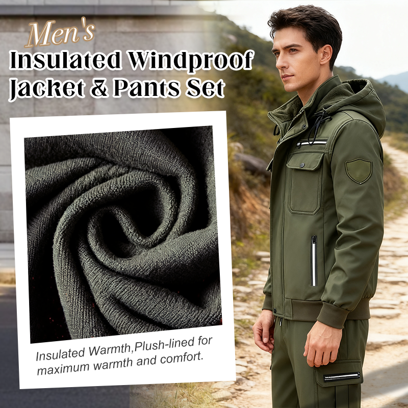Ensemble veste et pantalon isolants et coupe-vent pour homme