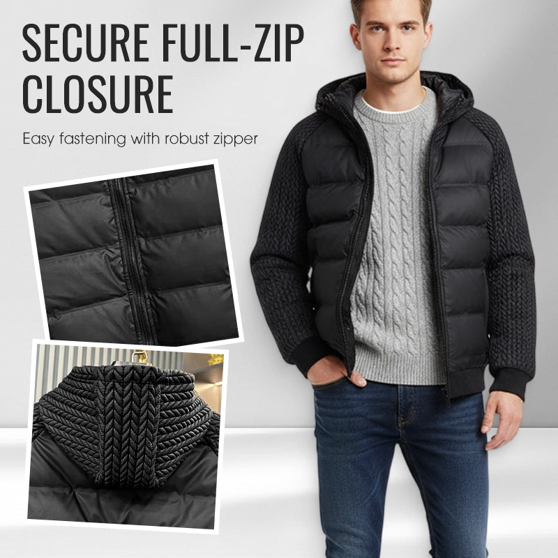 Veste coupe-vent rembourrée à capuche pour homme