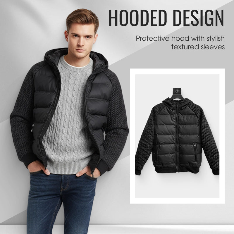 Veste coupe-vent rembourrée à capuche pour homme