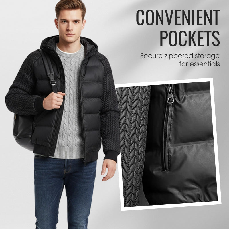 Veste coupe-vent rembourrée à capuche pour homme