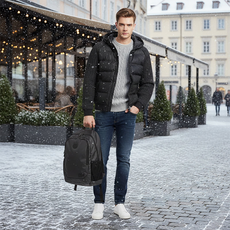 Veste coupe-vent rembourrée à capuche pour homme