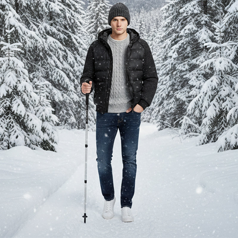 Veste coupe-vent rembourrée à capuche pour homme