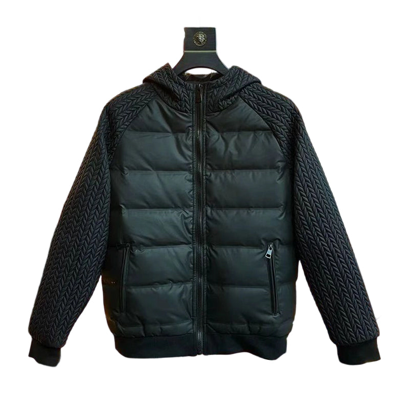 Veste coupe-vent rembourrée à capuche pour homme