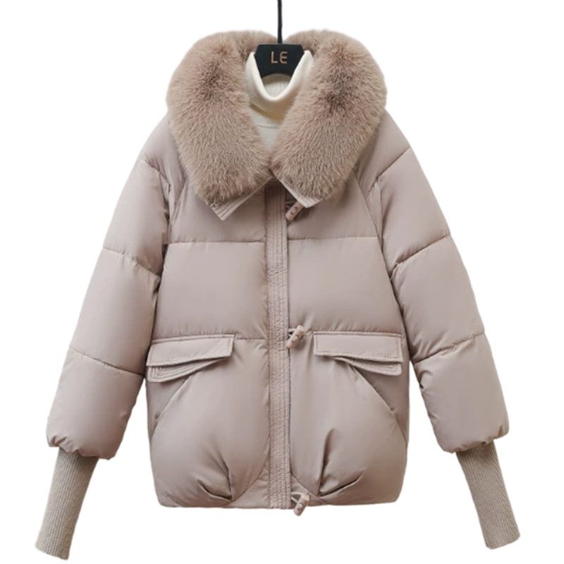 🏆 Vente flash 50 % de réduction ⚡ Doudoune courte élégante pour femme avec col moelleux