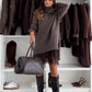 Pull à col haut et mini-robe pour femme