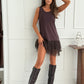 Pull à col haut et mini-robe pour femme
