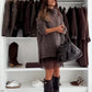 Pull à col haut et mini-robe pour femme