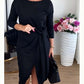 Robe midi élégante à fente et nœud sur le devant pour femme