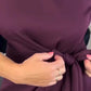 Robe midi élégante à fente et nœud sur le devant pour femme