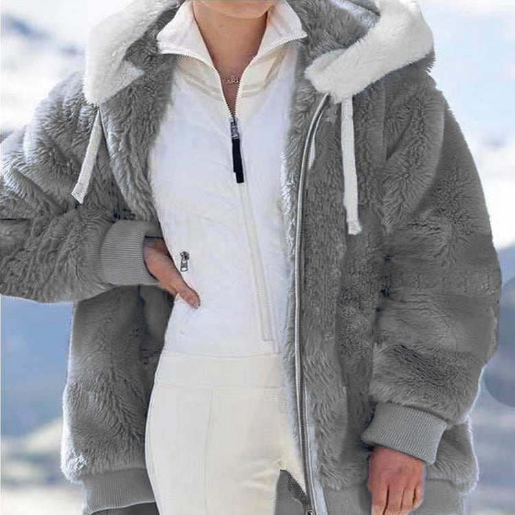 🧥Promotion Halloween🎃✨ Veste à Capuche en Polaire - Doublure Intérieure en Sherpa Chaud avec Poche Cachée pour Affronter l'Hiver ❄️🎁