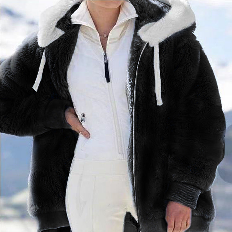 🧥Promotion Halloween🎃✨ Veste à Capuche en Polaire - Doublure Intérieure en Sherpa Chaud avec Poche Cachée pour Affronter l'Hiver ❄️🎁