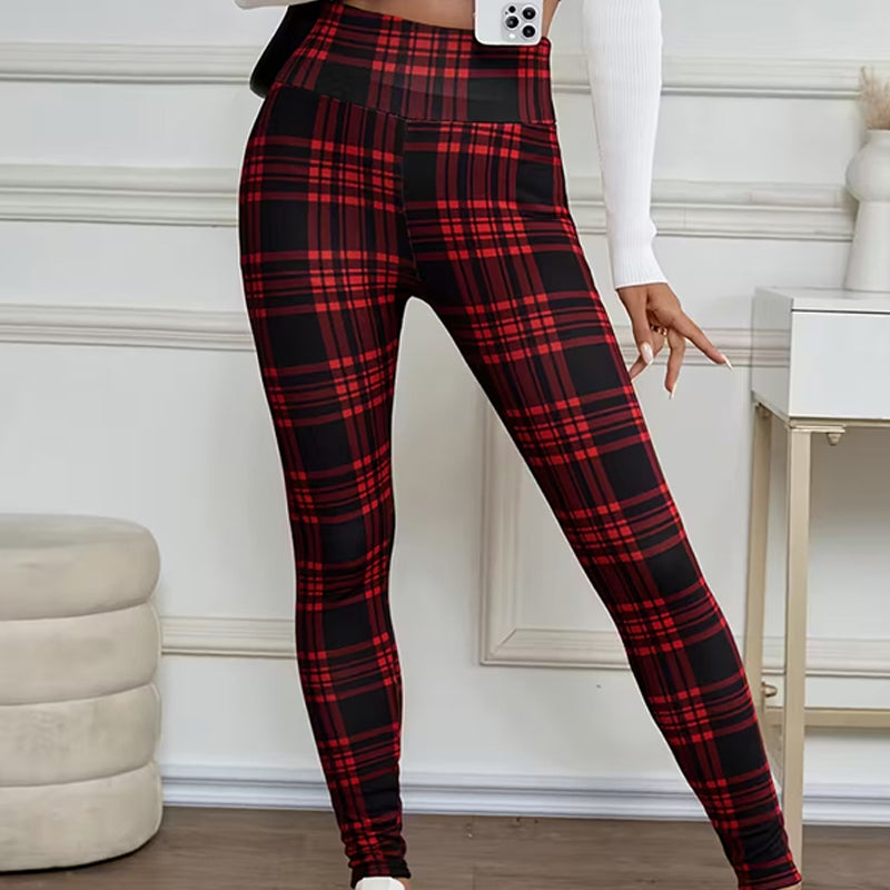 Leggings à carreaux doublés polaire pour femmes – des vêtements d'hiver doux, extensibles et élégants 🧣