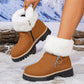Bottes de neige épaisses avec col en fourrure et fermeture éclair pour femmes, longueur cheville