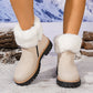 Bottes de neige épaisses avec col en fourrure et fermeture éclair pour femmes, longueur cheville