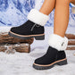 Bottes de neige épaisses avec col en fourrure et fermeture éclair pour femmes, longueur cheville