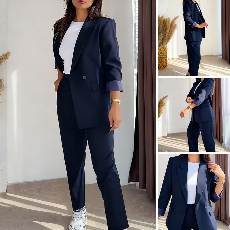 🛒 60% DE RÉDUCTION ! 👗 Ensemble 2 Pièces Femme – Blazer et Pantalon Classiques, Tissu Premium & Coupe Élégante ✨🧥