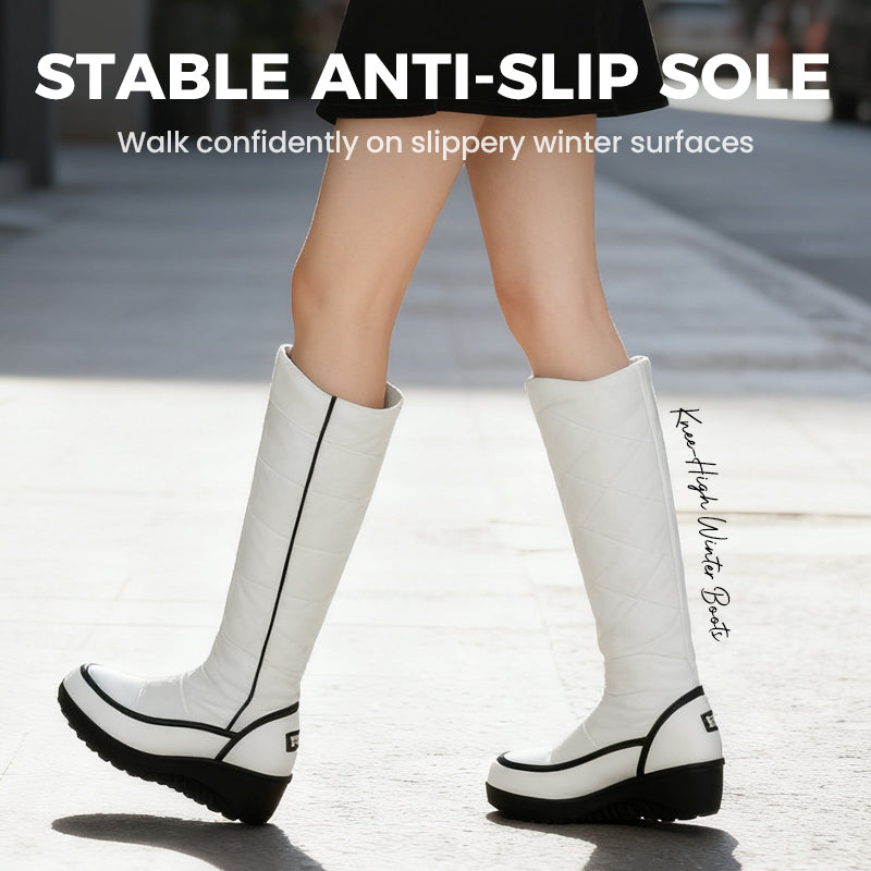 Bottes de neige chaudes montant jusqu'aux genoux pour femmes