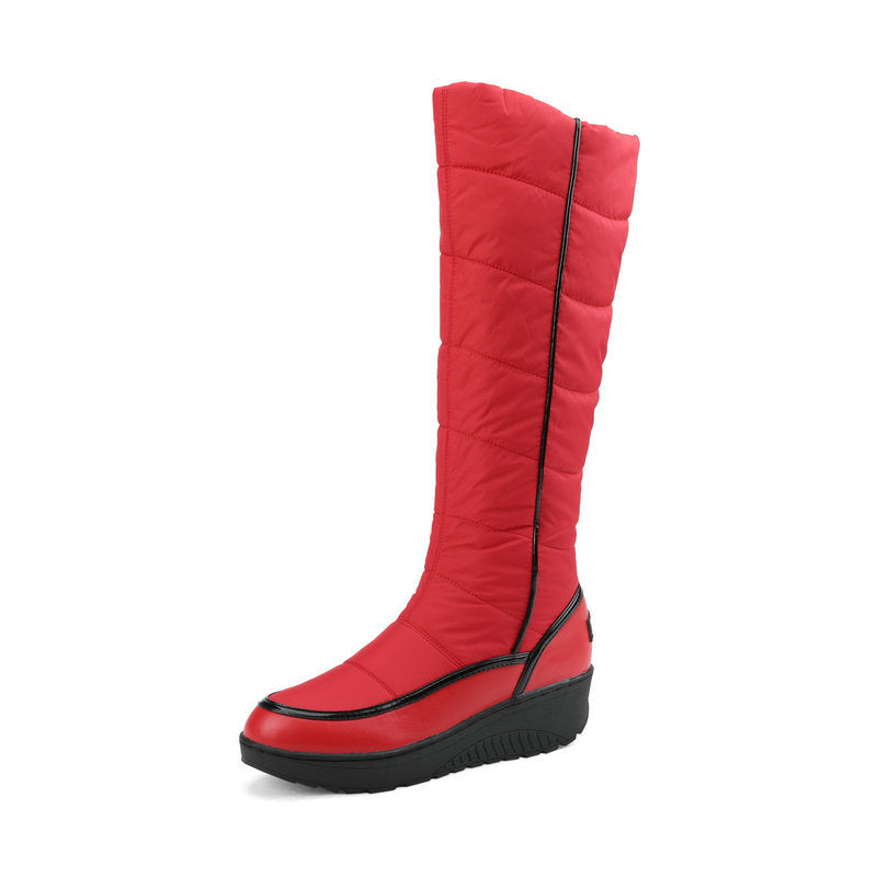 Bottes de neige chaudes montant jusqu'aux genoux pour femmes