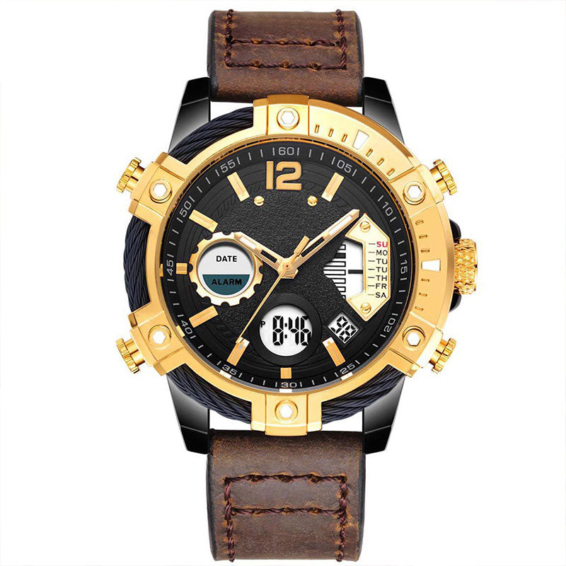 ⌚Montre de sport à quartz multifonctionnelle à double affichage pour homme, étanche à 3 ATM