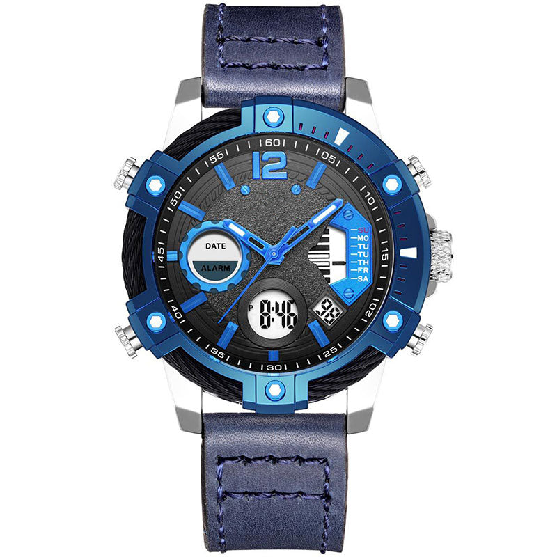 ⌚Montre de sport à quartz multifonctionnelle à double affichage pour homme, étanche à 3 ATM