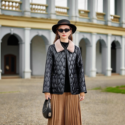 Manteau court matelassé élégant pour femme