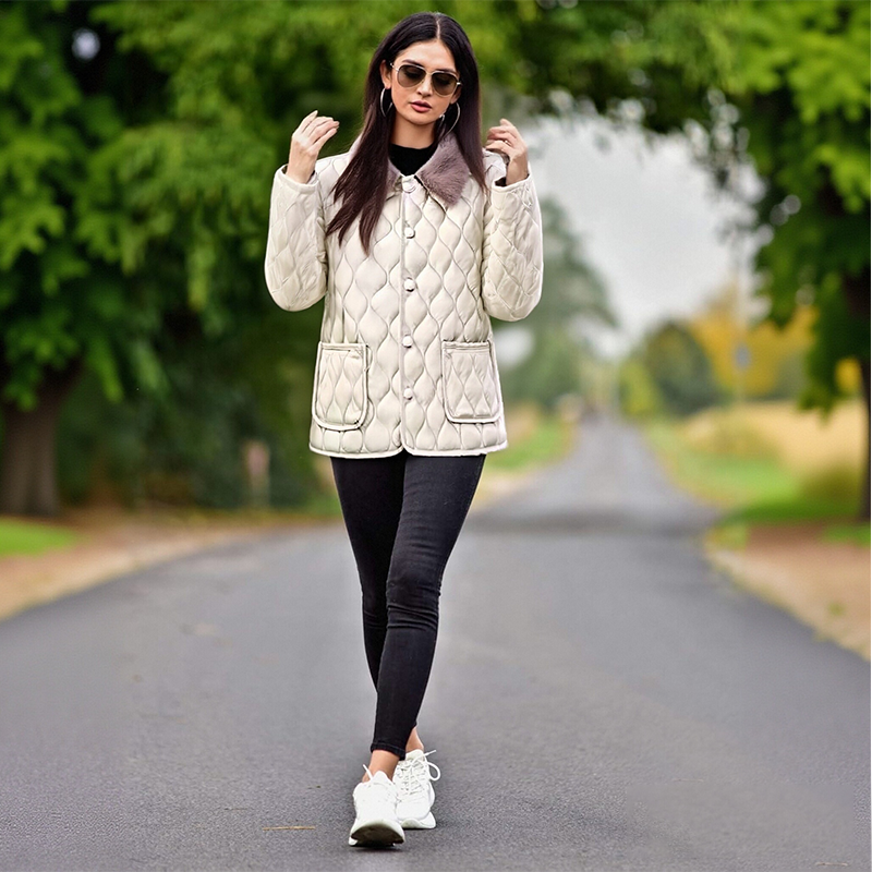 Manteau court matelassé élégant pour femme