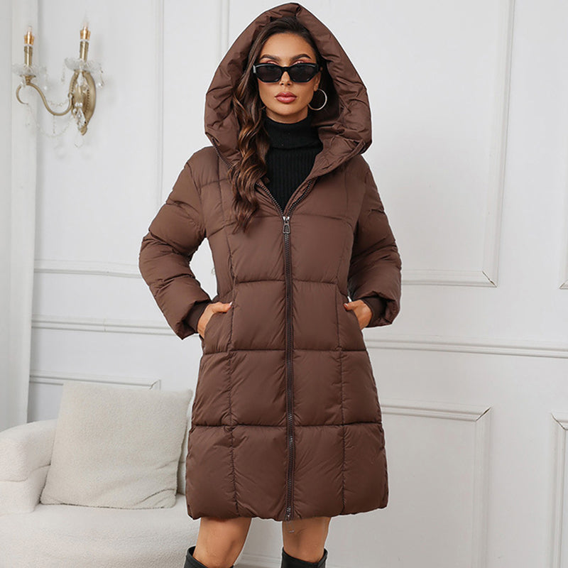 Manteau d'hiver long pour femmes, chaud, douillet et coupe-vent