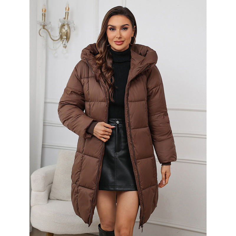 Manteau d'hiver long pour femmes, chaud, douillet et coupe-vent