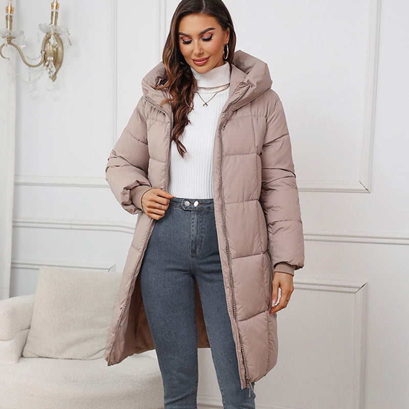Manteau d'hiver long pour femmes, chaud, douillet et coupe-vent