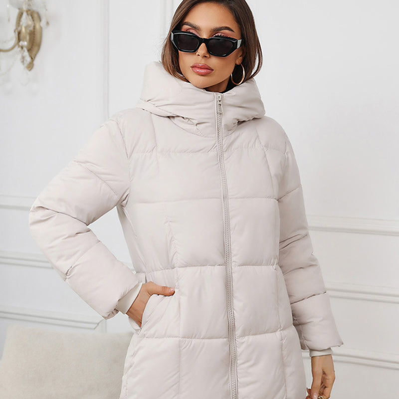 Manteau d'hiver long pour femmes, chaud, douillet et coupe-vent