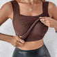 🏆Dernier jour de l'offre spéciale : 10,98 € !!💐 Débardeur thermique à col rond avec soutien-gorge intégré pour femmes