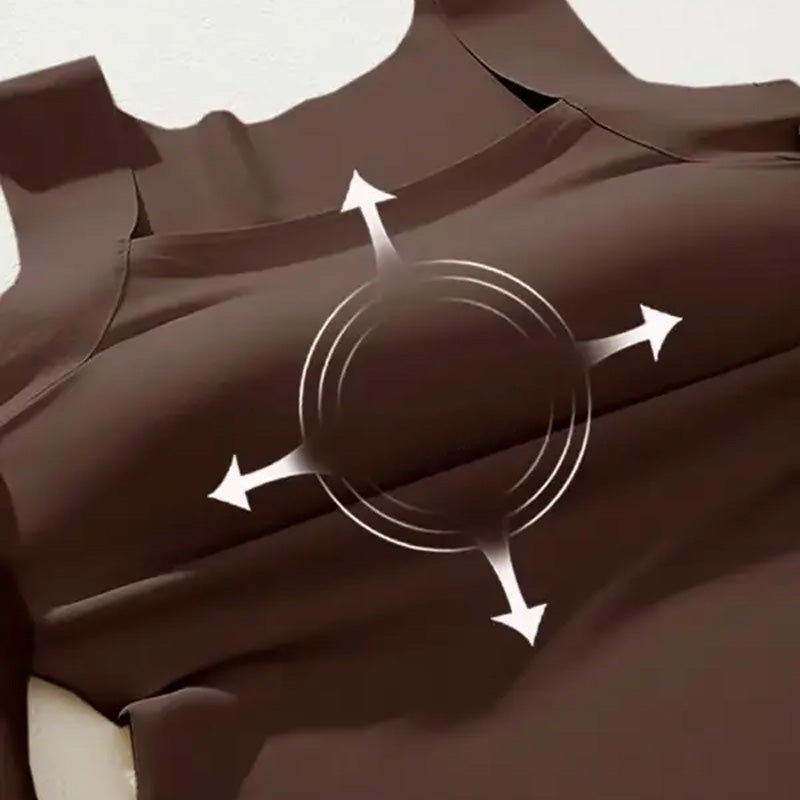 🏆Dernier jour de l'offre spéciale : 10,98 € !!💐 Débardeur thermique à col rond avec soutien-gorge intégré pour femmes