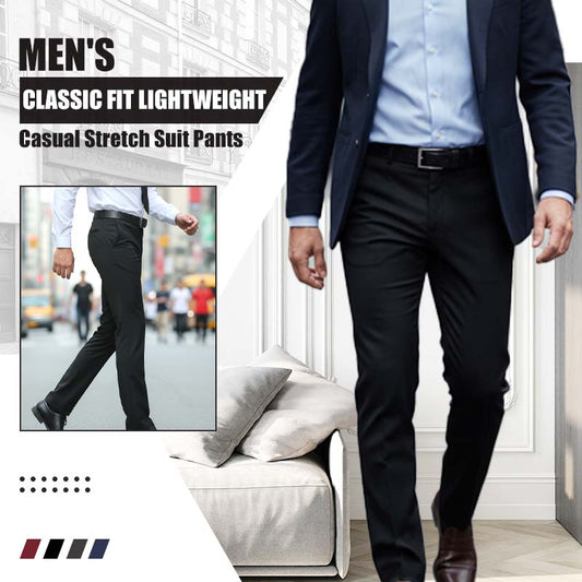 Pantalon de costume classique léger et extensible pour homme