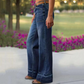 🎉👖50% de réduction ! Jean évasé rétro pour femme – Coupe flatteuse, poches généreuses et denim stretch ultra-confortable