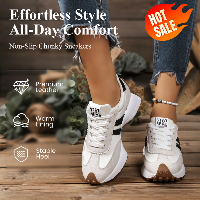 👟 50% DE RÉDUCTION ! ✨ Baskets Épaisses Antidérapantes Décontractées pour Femmes – Confort Toute la Journée, Semelle Amortie & Style Polyvalent 🏃‍♀️