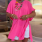 Women's V-Neck Dolman Sleeve Tie-Waist Top