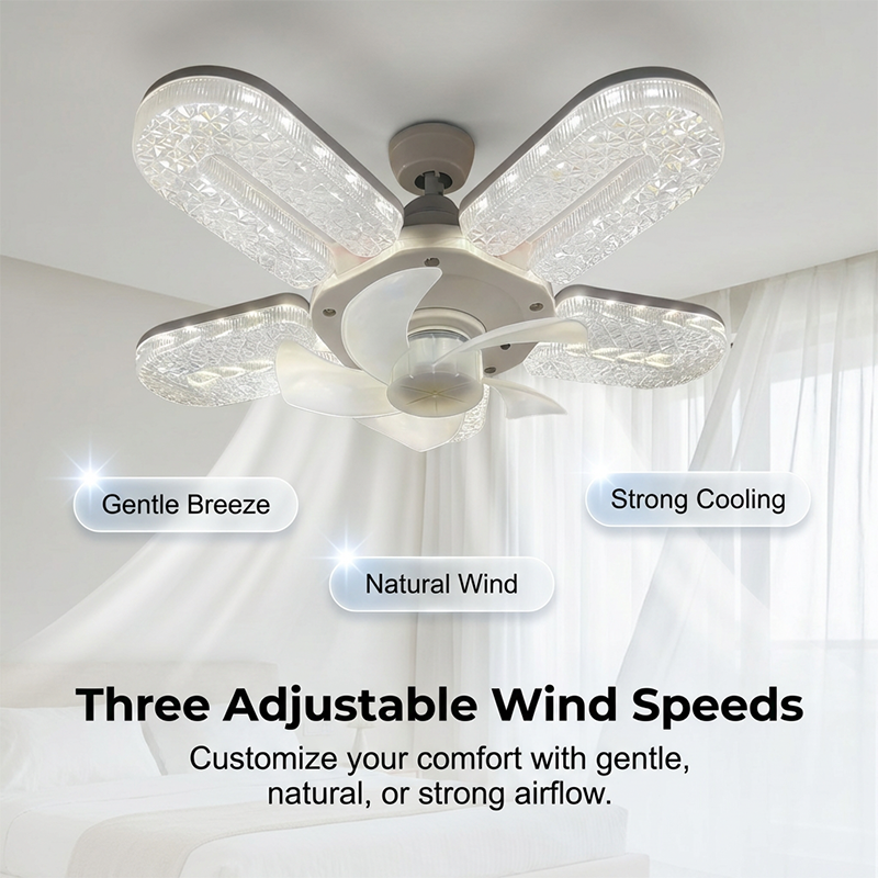 Pour vous garder au frais et éclatant 🌬️💡 Ventilateur de plafond LED à 5 pales effet cristal
