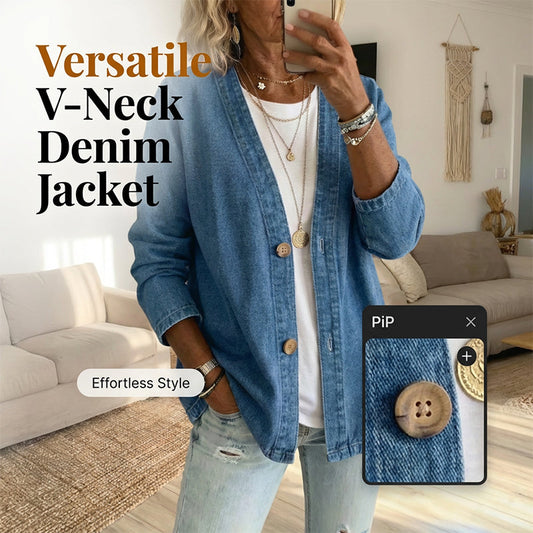 💙✨Veste en jean classique à boutons pour femme