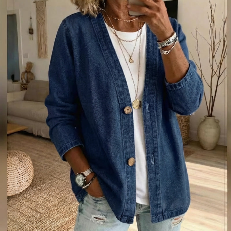 💙✨Veste en jean classique à boutons pour femme